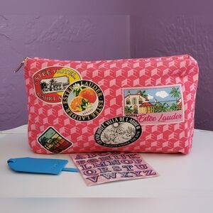 Estēe Lauder Travel Makeup/Toiletry Bag with Stickers & Bag Tag